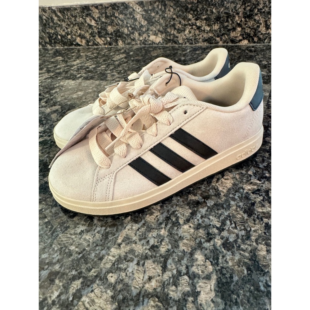 Adidas Grand Court‎ 00s K Wonder White Black Suede Sneakers JR5569 Size 4Y 5.5W